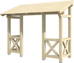 SKANHOLZ Vordach »Paderborn 5«, 336 x 156 cm (BxT), nordische Fichte, natur - beige
