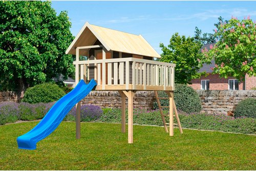 KARIBU Spielturm, BxHxT: 198 x 329,5 x 243 cm, natur - braun