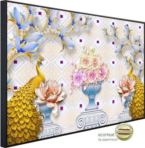 papermoon Infrarotheizung »EcoHeat - Muster mit Blumen«, Matt-Effekt - bunt