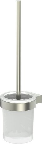 LENZ Toilettenbürstenhalter »PEARL«, Nickel-matt, Montageart: Kleben oder Bohren - silberfarben