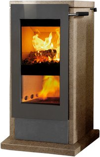 XEOOS® Kaminofen »x8 PATAGONIA«, gelb, Naturstein, 8 kW - grau