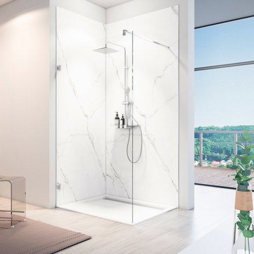 Thumbnail - SCHULTE Duschrückwand »ExpressPlus DecoDesign«, BxH: 150 x 255 cm, Aluminium-Verbundplatte - weiss