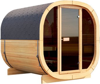 WOLFF FINNHAUS Gartensauna »Colm 2123«, BxHxT: 210 x 210 x 230 cm, Fichtenholz, für 4 Personen - beige