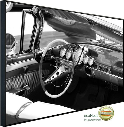 papermoon Infrarotheizung »EcoHeat - Auto Schwarz + Weiss«, Matt-Effekt - bunt