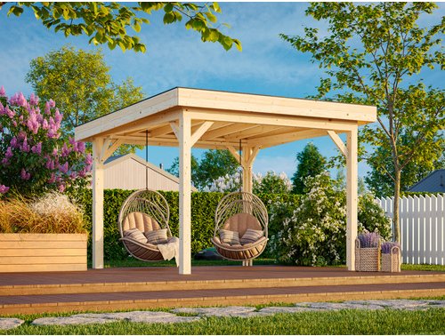 PALMAKO Pavillon »Lenna«, BxHxT: 300 x 245 x 300 cm, transparent tauchgrundiert - braun