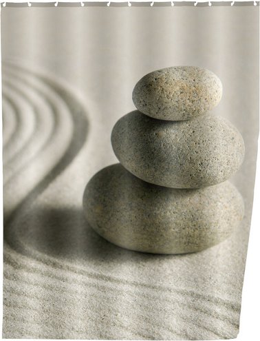 Thumbnail - WENKO Duschvorhang »Sand and Stone«, BxH: 180 x 200 cm, Sand/Steine, beige