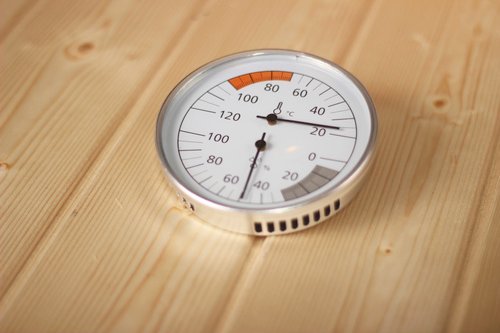 KARIBU Klimamesser, natur, geeignet für: Karibu Saunen, natur - beige