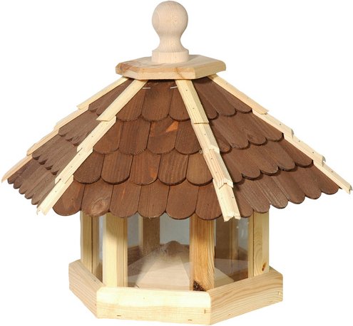 Thumbnail - DOBAR Vogelfutterhaus, für Wildvögel, Kiefernholz, natur/braun