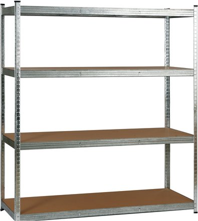 SCHULTE REGALWELT Regal, , 4 Böden, 180 x 160 x 40 cm (HxBxT), 250 Kg Traglast pro Boden, verzinkt - silberfarben