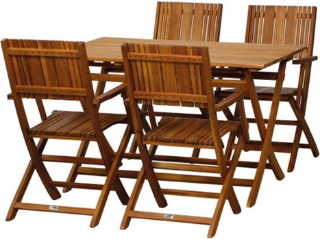 GARDAMO Gartenmöbelset »Falun«, 5er-Set, Akazie - braun