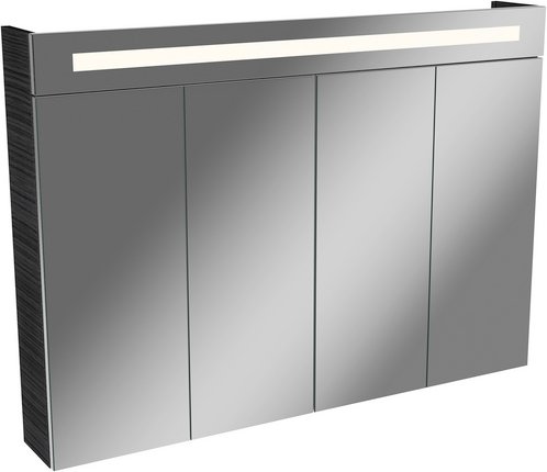 FACKELMANN Spiegelschrank »LINO«, BxHxT: 111 x 78,4 x 16,2 cm, 6000 K, kaltweiß, 10W - grau