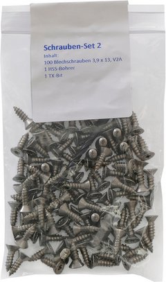Kovalex V2A Schrauben, 100 Stück inkl. Bohrer und Bit - silberfarben