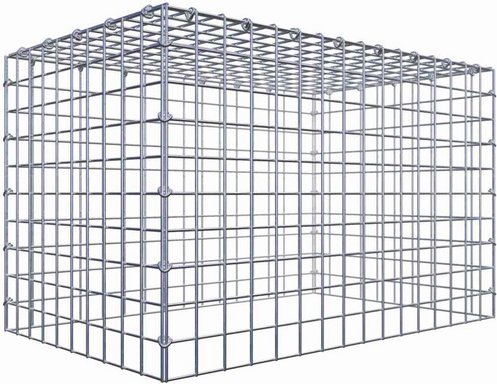 Gabiona Gabione, silbergrau, Maschenweite 5 cm x 5 cm, C-Ring - silberfarben