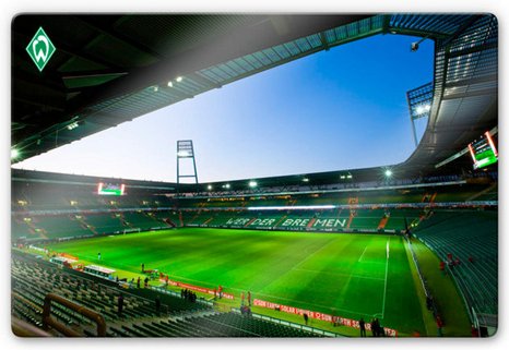 K&L Wall Art Glasbild »Glasbild«, BxH: 60 x 40 cm, Werder Bremen Weser Stadion