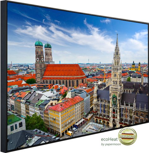 papermoon Infrarotheizung »EcoHeat - Münchner Skyline«, Matt-Effekt - bunt