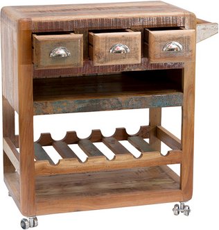 SIT Küchenwagen »FRIDGE«, Altholz - bunt