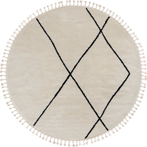 My Flair Teppich »Moroccan Triumph«, rund, Polypropylen (PP), weiß - weiss