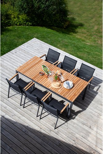 Cinas Gartenmöbelset »Mood«, 6 Sitzplätze, Teakholz, 7-teilig - schwarz