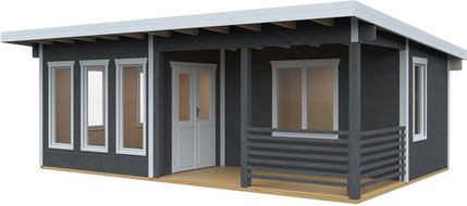 SKANHOLZ Gartenhaus »Arnheim«, BxHxT: 720 cm x x 539 (Außenmaße inkl. Dachüberstand) - grau