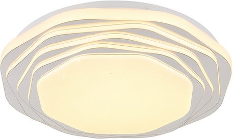 GLOBO LIGHTING Deckenleuchte »FLORDELIS«, D.38 cm, 968lm, Metall, weiß matt, chrom, inkl. Leuchtmittel - grau