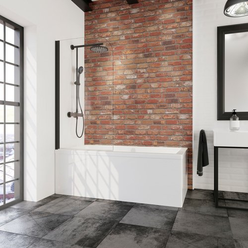 SCHULTE Badewannenfaltwand »Komfort «, 1-teilig, 80 x 140 cm, Mattschwarz