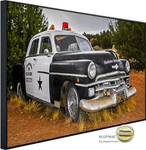 Thumbnail - papermoon Infrarotheizung »EcoHeat - Altes Polizeiauto«, Matt-Effekt - bunt