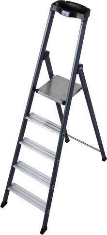Thumbnail - KRAUSE Stufen-Stehleiter »MONTO«, 5 Sprossen, Aluminium - silberfarben