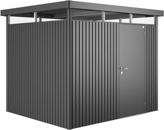BIOHORT Gerätehaus »HighLine«, Stahl, BxHxT: 275 x 222 x 235 cm (Außenmaße inkl. Dachüberstand) - grau