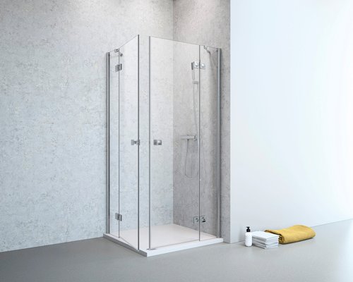 GEO Drehtür, Höhe: 195 cm, edelsilber, Scheibenstärke: 6 mm - silberfarben