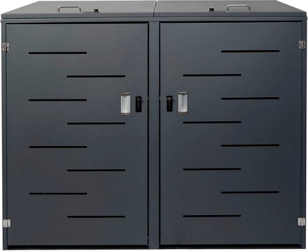 MVG Mülltonnenverkleidung »MVG-E83«, XL 2er/4er, BxHxT: 141 x 116 x 98 cm, erweiterbar - grau