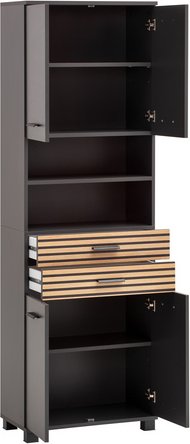 SCHILDMEYER Hochschrank »Katta«, BxH: 59,8 x 180,9 cm, anthrazit - schwarz