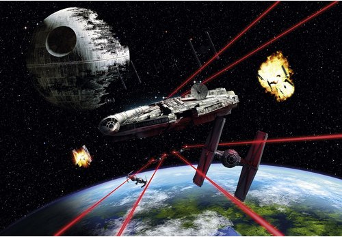 KOMAR Papiertapete »STAR WARS Millennium Falcon«, Breite 368 cm - bunt