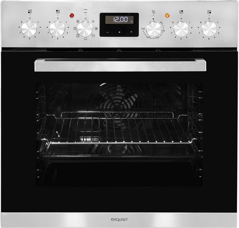 Exquisit Einbau-Herd-Set, 59 l, 4 Kochfelder - silberfarben