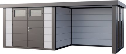 Telluria Gerätehaus »Classico«, BxHxT: 602 x 219 x 258 cm (Außenmaß inkl. Dachüberstand) - weiss