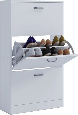 VCM Schuhschrank »Sipos L«, BxHxL: 22 x 105 x 59 cm, Holzwerkstoff - weiss