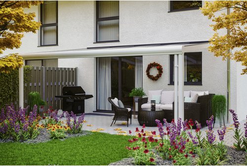 SKANHOLZ Terrassenüberdachung »Genua«, Breite: 541 cm, Dach: Polycarbonat (PC), weiß - weiss