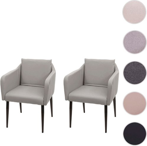 MVG Esszimmerstuhl »MVG-H93«, 2er Set, Rückenkissen mit Reißverschluss - braun