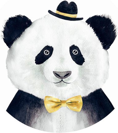 K&L Wall Art Vliestapete »Runde Vliestapete«, Pandabär Panda Teddy Bär, mehrfarbig, matt - bunt