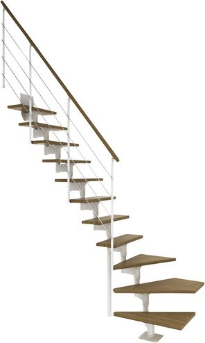 Thumbnail - DOLLE Mittelholmtreppe, Metall, 11 Stufen, max. Geschosshöhe - weiss