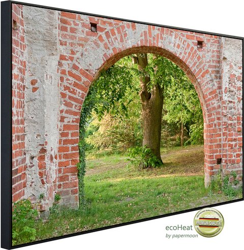 papermoon Infrarotheizung »EcoHeat - Ziegelmauer Bogen«, Matt-Effekt - bunt
