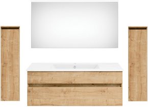 Get2You Badmöbel-Set »twenty one«, 5-teilig, Waschbecken BxHxT: 122 x 1,5 x 51 cm, montiert - braun