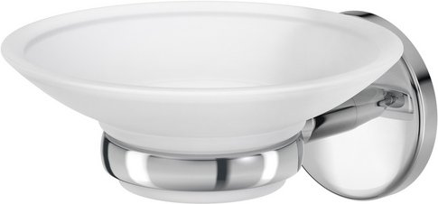 LENZ Seifenschale »FLAME«, Chrom, Montageart: Kleben oder Bohren - silberfarben