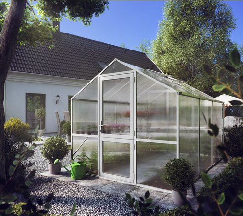 KGT Gewächshaus »Rose«, 7,53 m², Kunststoff/Aluminium, winterfest - silberfarben