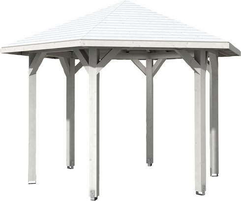 SKANHOLZ Pavillon »Nancy 2«, Zeltdach, sechseckig, BxHxT: 420 x 304 x 364 cm - weiss