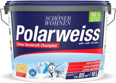 SCHÖNER WOHNEN FARBE Innenfarbe »Polarweiss«, 10 Liter, weiß, matt
