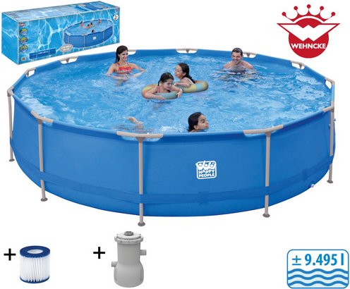 HAPPY PEOPLE Rundpool, blau, ØxH: 420 x 84 cm