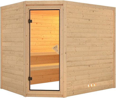 KARIBU Sauna »Kärdla«, für 4 Personen, ohne Ofen - beige
