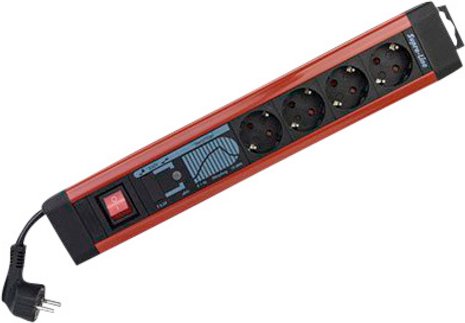 REV-Ritter Steckdosenleiste, 4-fach, Kabellänge: 2,5 m - schwarz