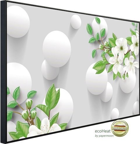 papermoon Infrarotheizung »EcoHeat - Abstrakt 3D Effekt mit Blumen«, Matt-Effekt - bunt