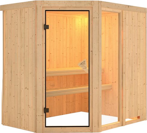KARIBU Sauna »Paide 1«, für 3 Personen, ohne Ofen - beige